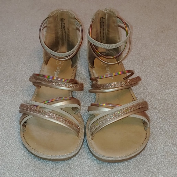Cat & Jack Other - Precious Gold Metallic Strappy Sandals - Size 3